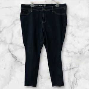 W62 petite blue denim skinny jeans faux pockets size 16